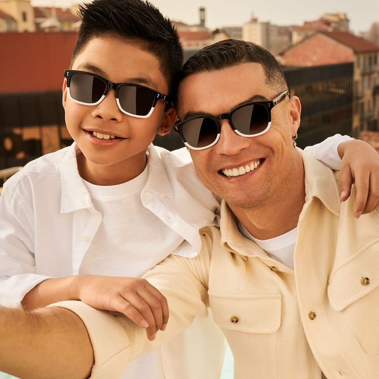 Cristiano Ronaldo Launches New Junior Eyewear Collection, Shoes Together With Young Boy