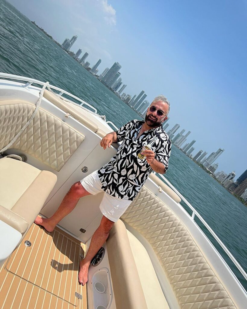 Vicente Jr. official picture on a yacht