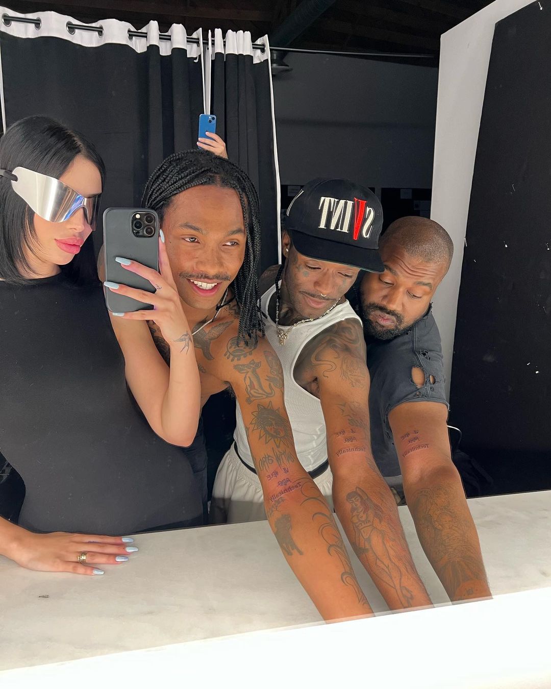 Kanye West Shows Off His New Tattoo With Fellow Geminis Lil Uzi Vert and Steve Lacy