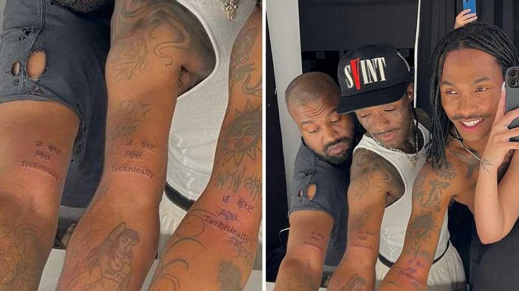 Kanye West Shows Off His New Tattoo With Fellow Geminis Lil Uzi Vert and Steve Lacy