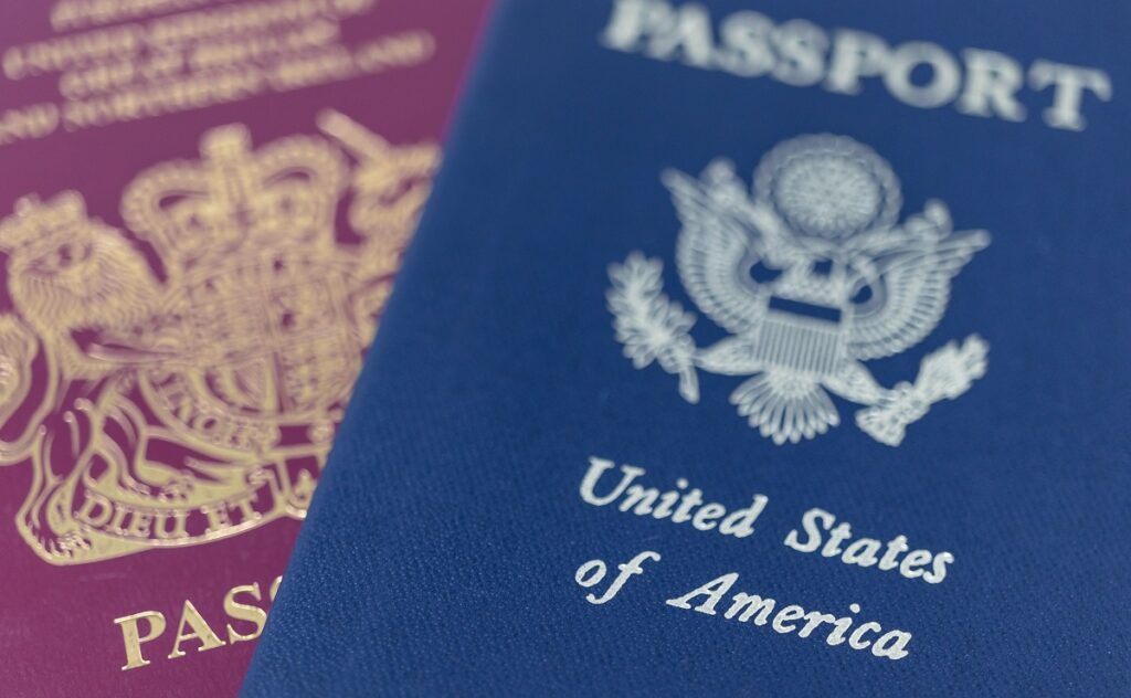 Picture of US and UK Passports