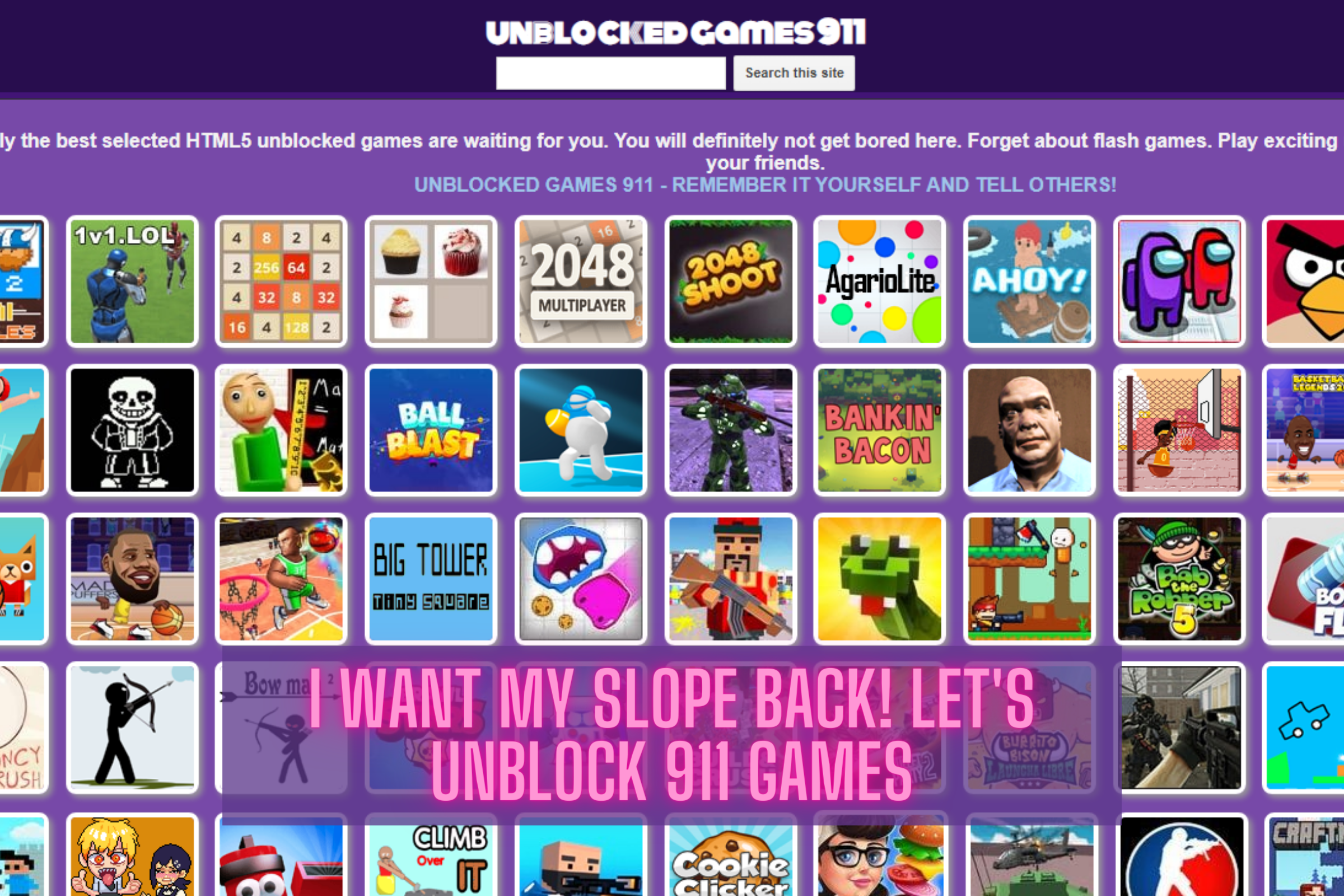 I Want My Slope Back! Let's Unblock 911 Games