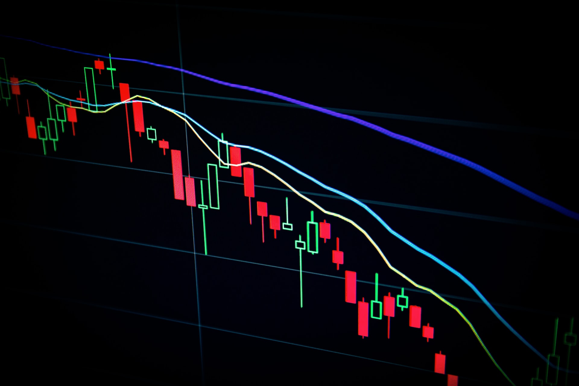 Picture of a Forex Trading Graph Going Down (Losing Money)