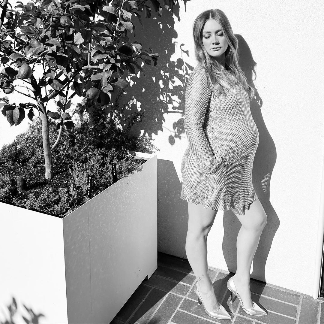 Billie Lourd's Sparkling Mini Dress Showcases Pregnancy Baby Bump