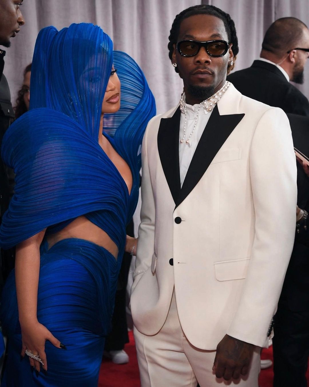 Cardi B Takes Center Stage In A Dramatic Blue Couture Dress