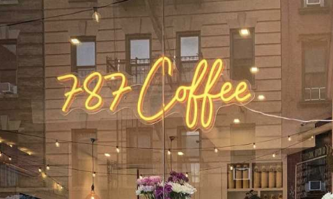 787 Coffee Neon Board on Shop