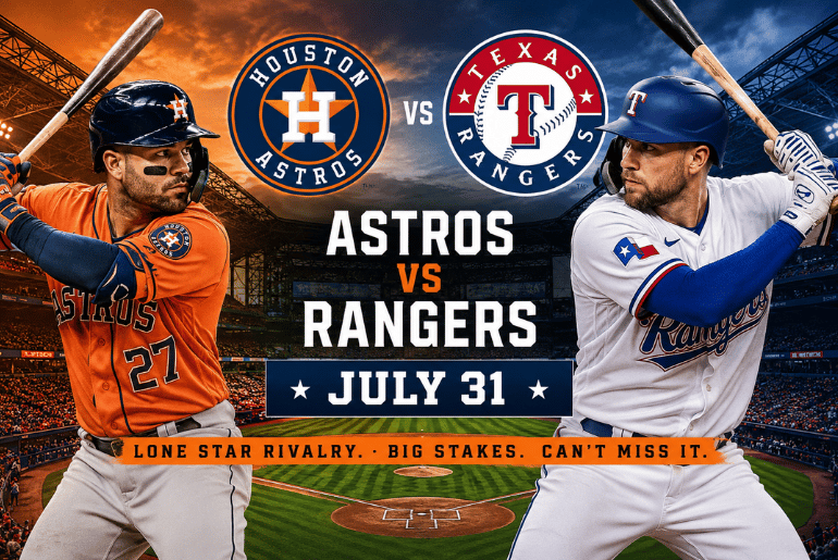 Astros and Rangers Set for High Stakes Showdown on July 31