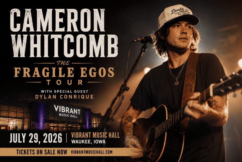 Cameron Whitcomb Brings Fragile Egos Tour to Vibrant Music Hall on July 29