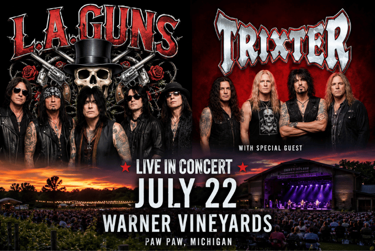 L.A. Guns and Trixter Set for High Energy Performance at Warner Vineyards on July 22