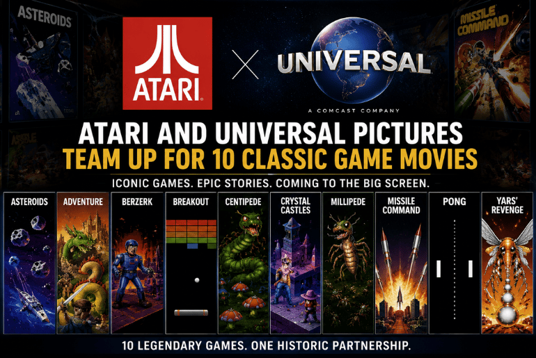 Universal Pictures and Atari Team Up to Bring 10 Classic Video Games to the Big Screen