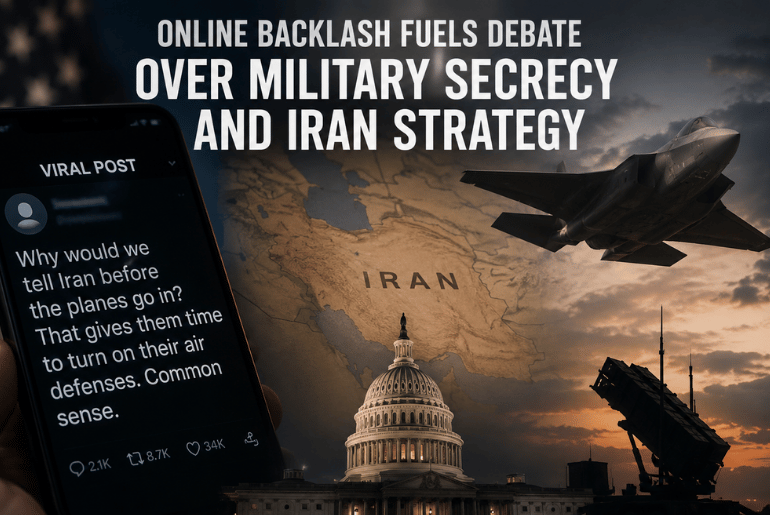 Online Backlash Fuels Debate Over Military Secrecy and Iran Strategy