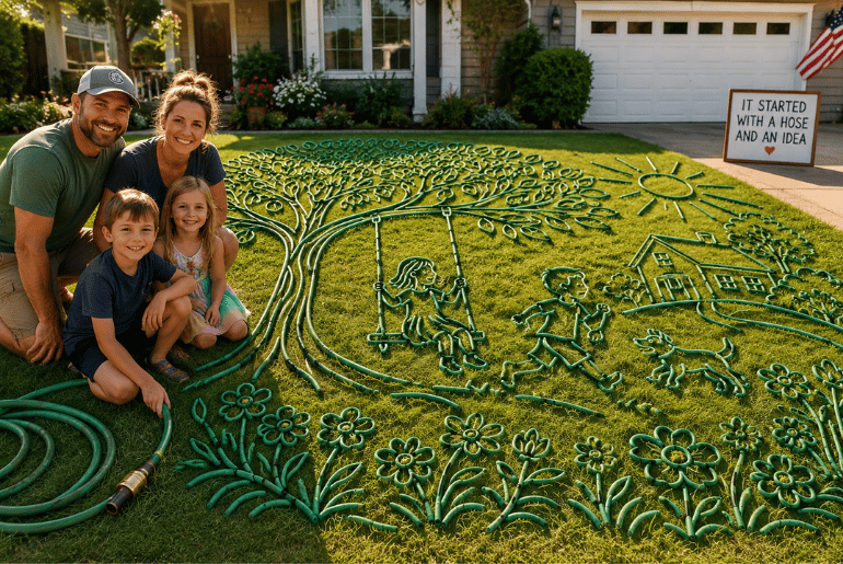 Family's Garden Hose Artwork Captivates America After Going Viral Online