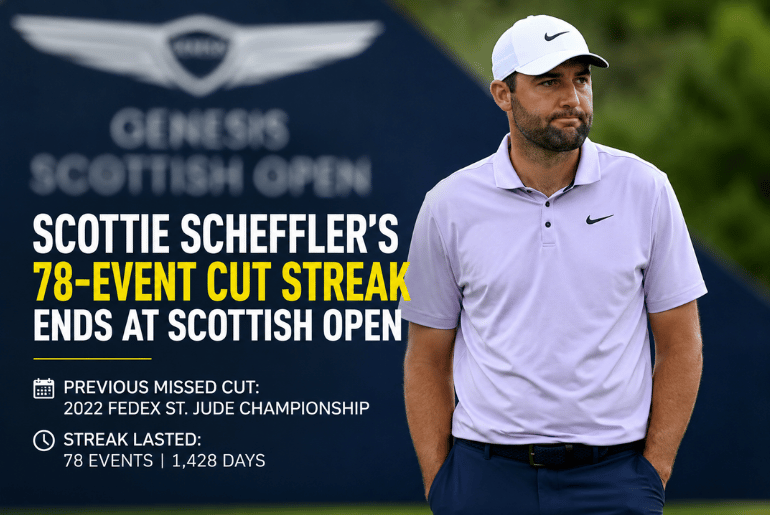 Scottie Scheffler's Remarkable 78-Event Cut Streak Ends at Scottish Open