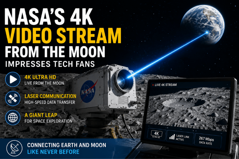 NASA's 4K Video Stream From the Moon Impresses Tech Fans Worldwide