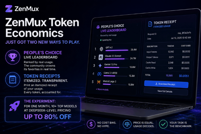 ZenMux Launches Live AI Leaderboard as Pricing Experiment Levels the Playing Field