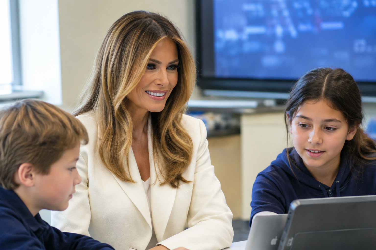 Melania Trump Heads to North Carolina School to See Technology in Classrooms